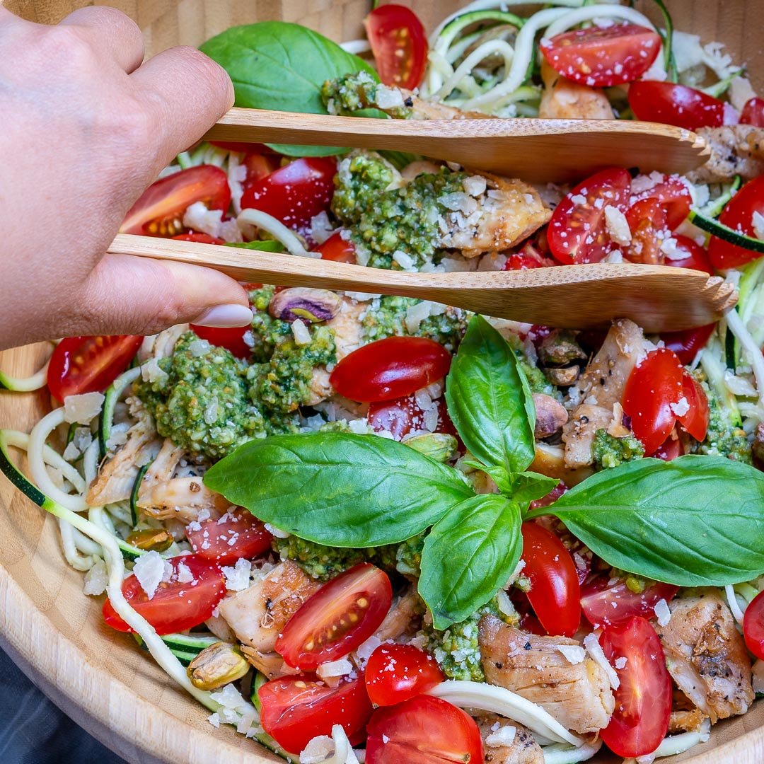 Healthy Pesto Chicken Zoodles Recipe-12