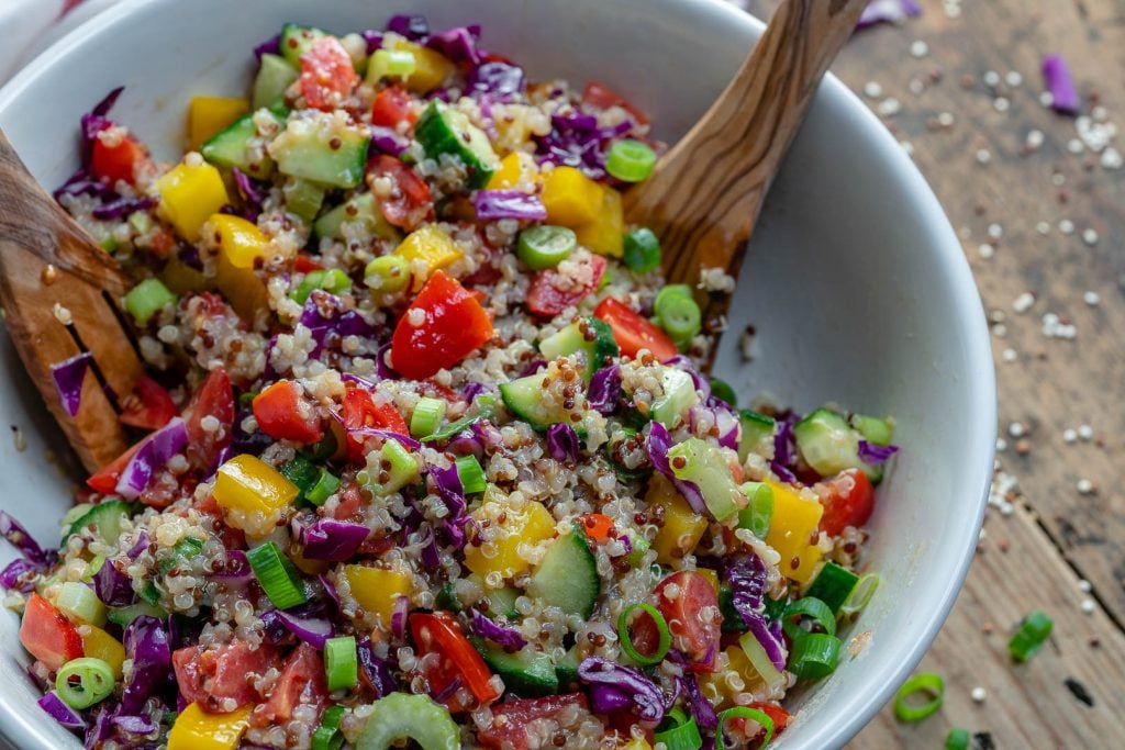 Vegan Chopped Salad With Quinoa - Recipe Video - Blondelish.com