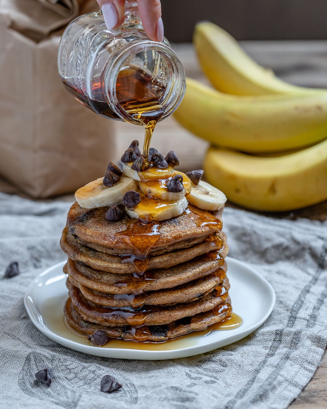 Vegan Chocolate Chip Pancakes Recipe Video Blondelish