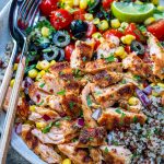 Healthy Grilled Salmon Bowl With Vegetables and Quinoa-13