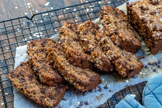 Healthy Chocolate Chip Banana Bread With Peanut Butter-8