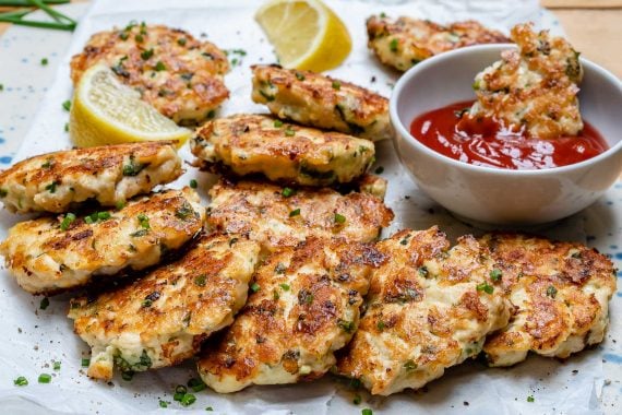Cheesy Chicken Fritters Recipe - Easy Keto Recipe-6
