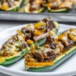 Philly Cheese Steak Zucchini Boats (Keto Recipe)-13