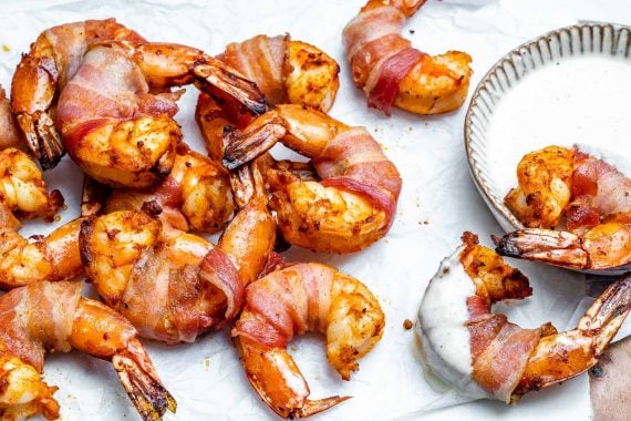 Keto Bacon Wrapped Shrimp Recipe - Blondelish.com