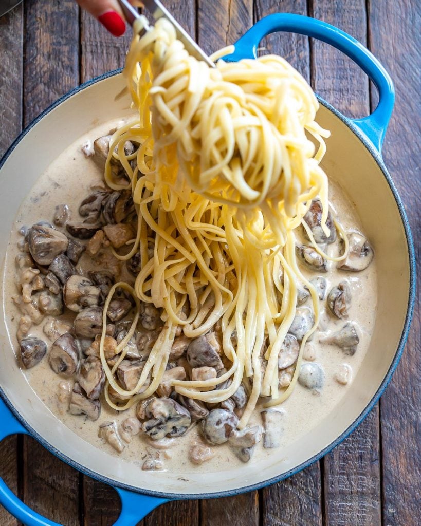Creamy Chicken Mushroom Pasta With Alfredo Sauce
