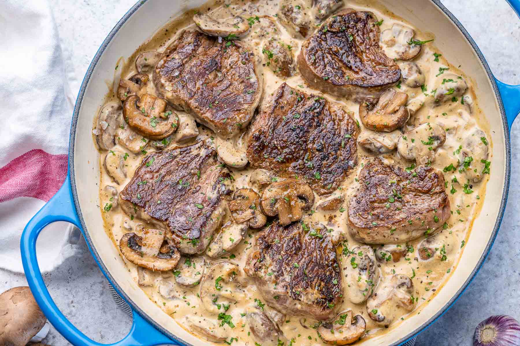 Keto Filet Mignon with Mushroom and Mustard Sauce