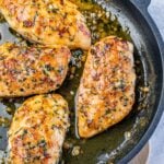 garlic butter chicken in a skillet